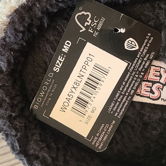 Bioworld Looney Tunes Bugs Bunny Face Adult Gray Scuff Slippers Size Medium 9/10 - Picture 8 of 8